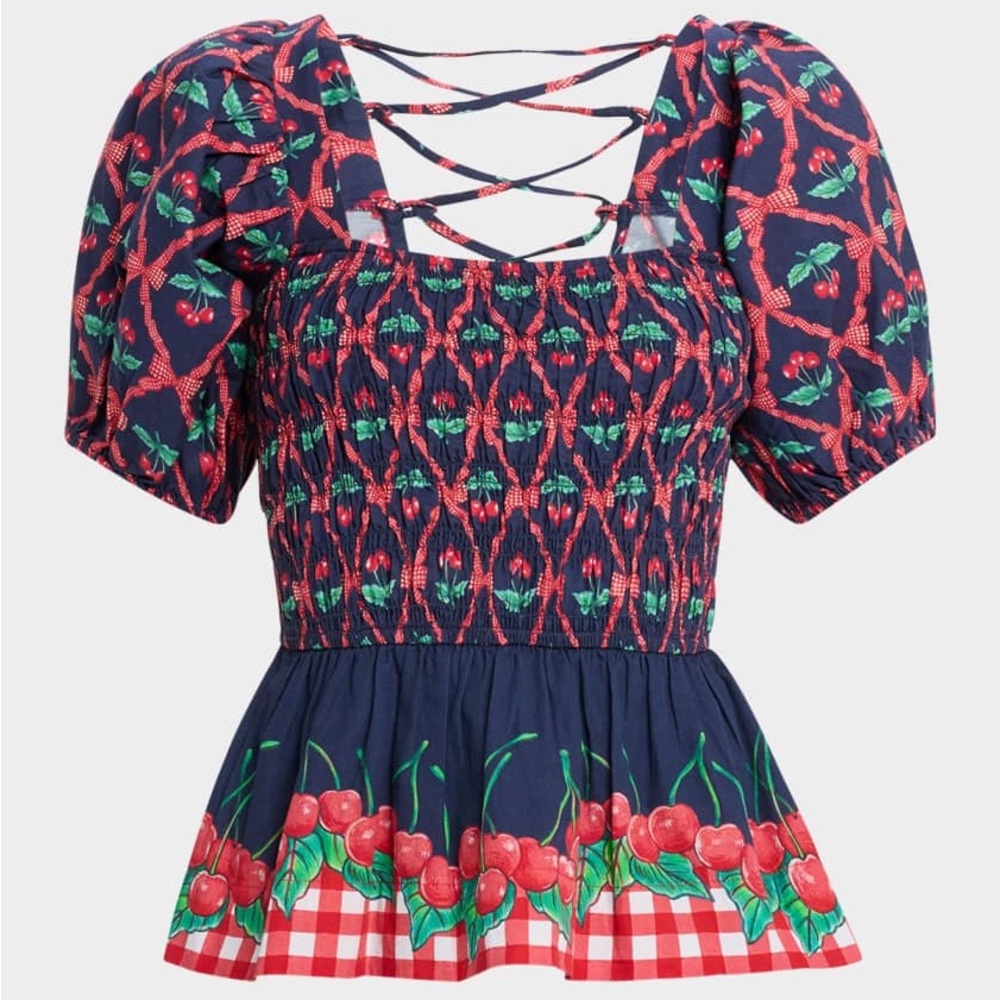 Allegra Cherry Pie Smocked Blouse